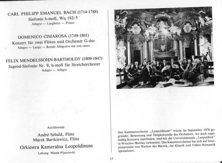 22. Haller Bach-Tage (26 Jan-3 Feb 1985): Bach, Schütz, Händel, et al.; Draeseke Serenade D-dur, op. 69, Collegium Instrumentale Koln, Udo-R Follert 