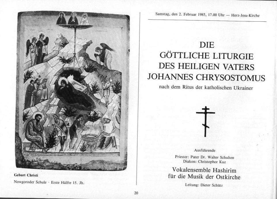 22. Haller Bach-Tage (26 Jan-3 Feb 1985): Bach, Schütz, Händel, et al.; Draeseke Serenade D-dur, op. 69, Collegium Instrumentale Koln, Udo-R Follert 