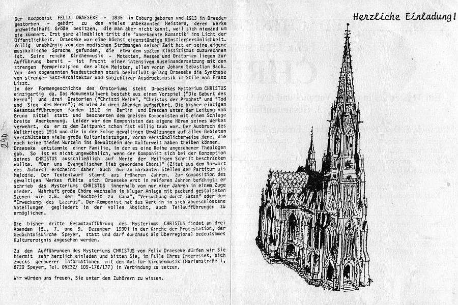 Das Christus Mysterium von Felix Draeseke (5 - 9 Dez 1990, Gedächtniskirche Speyer, Staatlische Philharmonie Breslau, Langshaw, Vogel, Markus, et al., Hermann Rau, Udo-R. Follert)