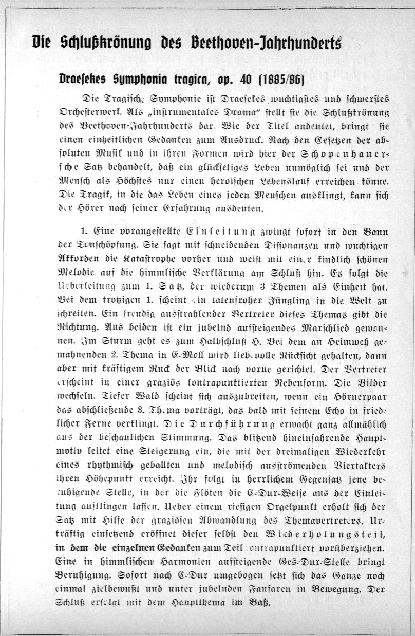 Festfolge zur Felix Draeseke-Feier der Stadt Coburg (5-7 Okt 1935)