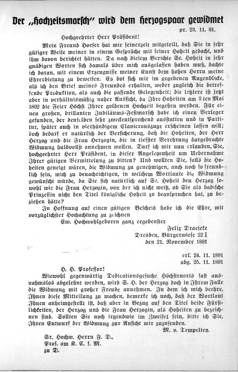 Festfolge zur Felix Draeseke-Feier der Stadt Coburg (5-7 Okt 1935)