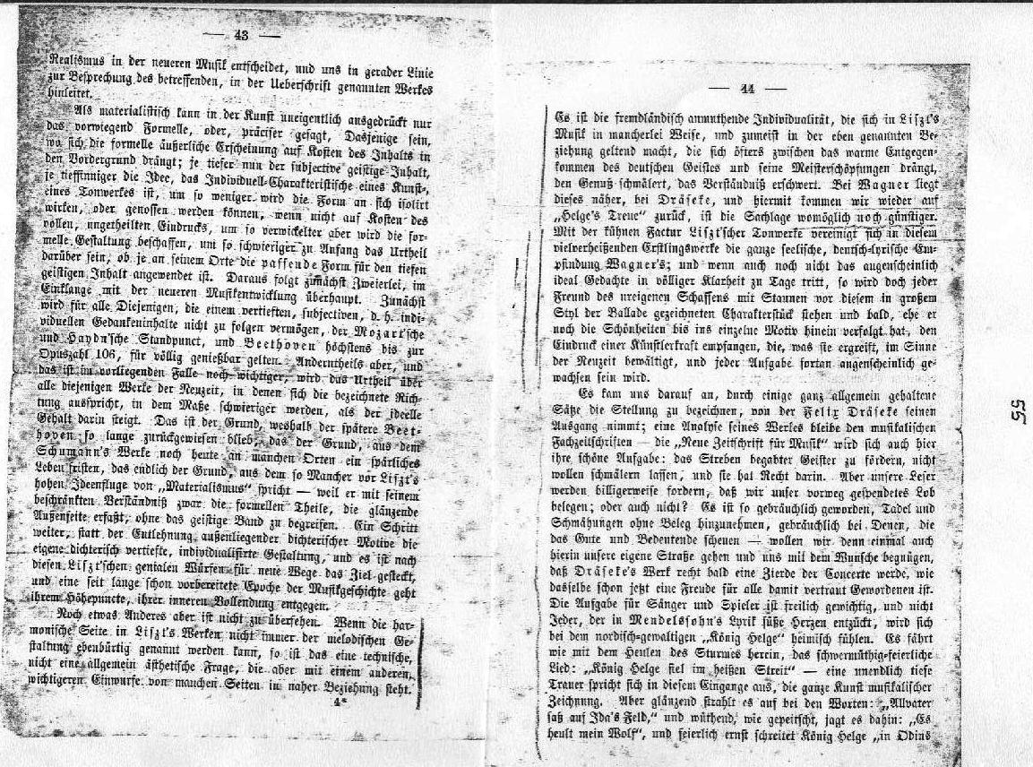 P. Lohmann: Ein musikalisches Erstlingswerk, Helge's Treue op.1 von Felix Draeseke, Text von Moritz Graf Strachwitz 