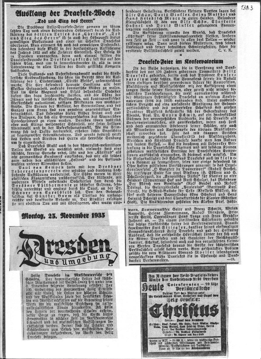 Dresdner Draeseke-Feier (Christus, usw. Nov 1935)