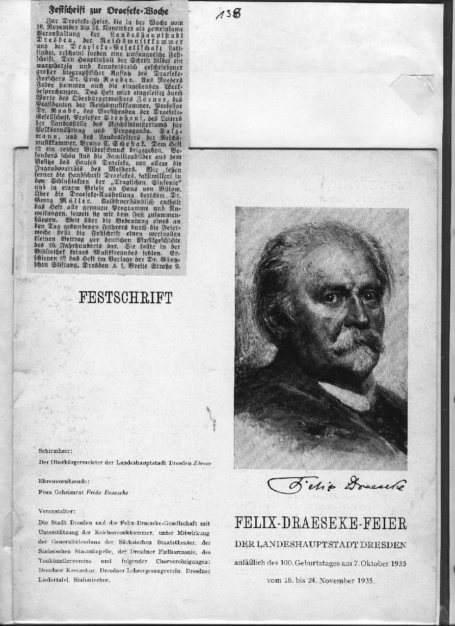 Dresdner Draeseke-Feier (Christus, usw. Nov 1935)