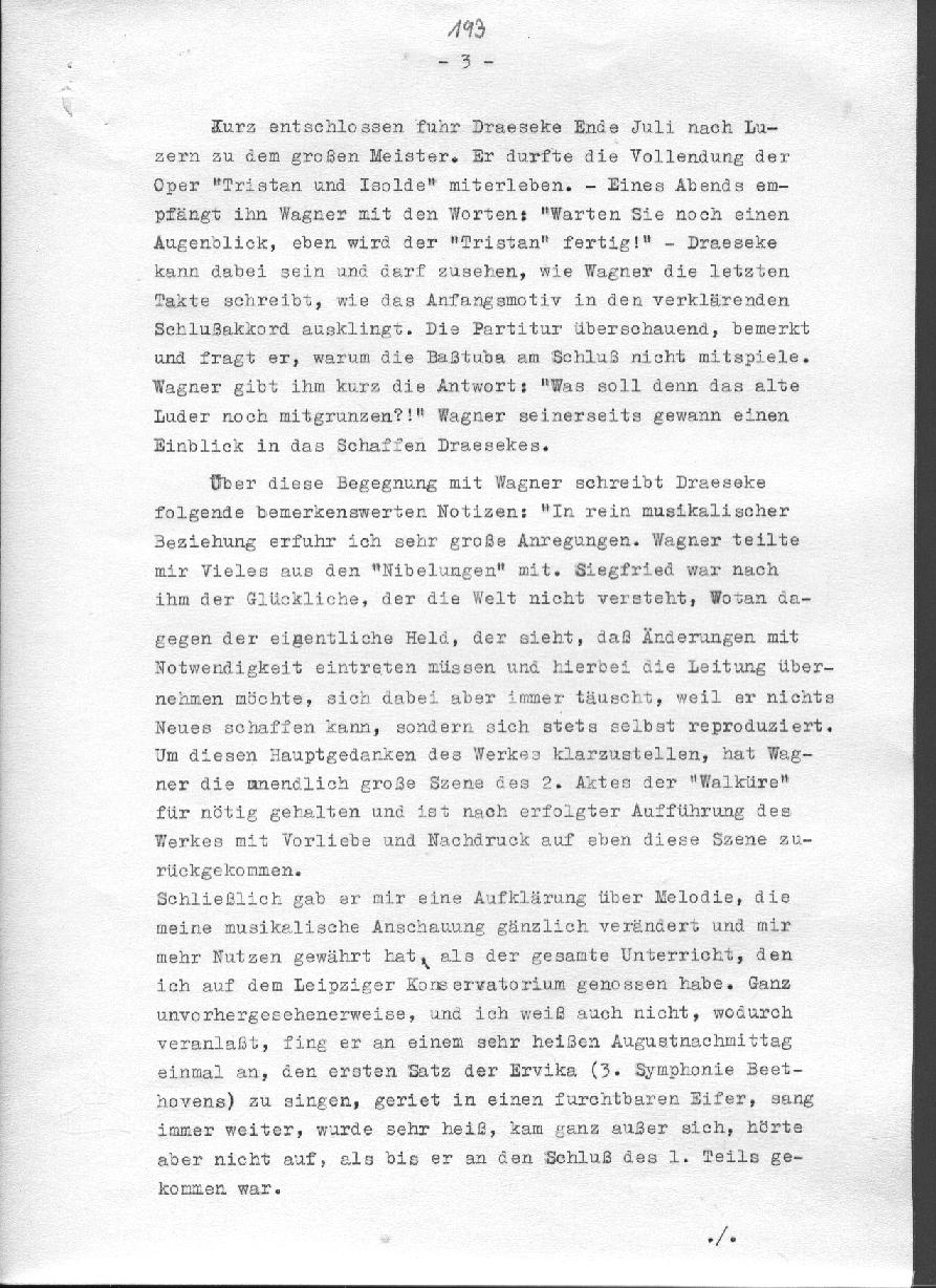 Heinz Ebert: Draeseke, Liszt und Wagner. Begegnungen mit großen Männern seiner Zeit. Ein Beitrag zum 50. Todestag Felix Draesekes